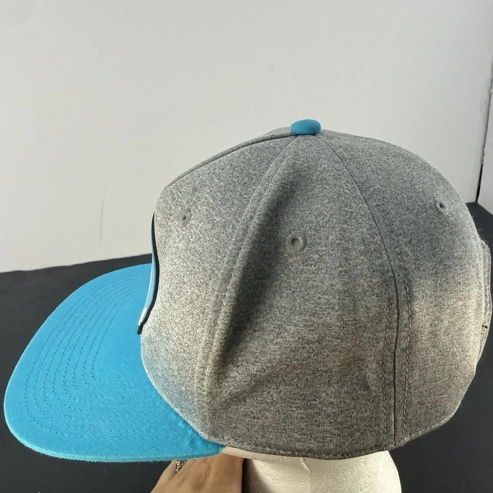 Sonic the Hedgehog Snapback Hat Youth OSFM Grey Blue Rubber Graphic SEGA Cap